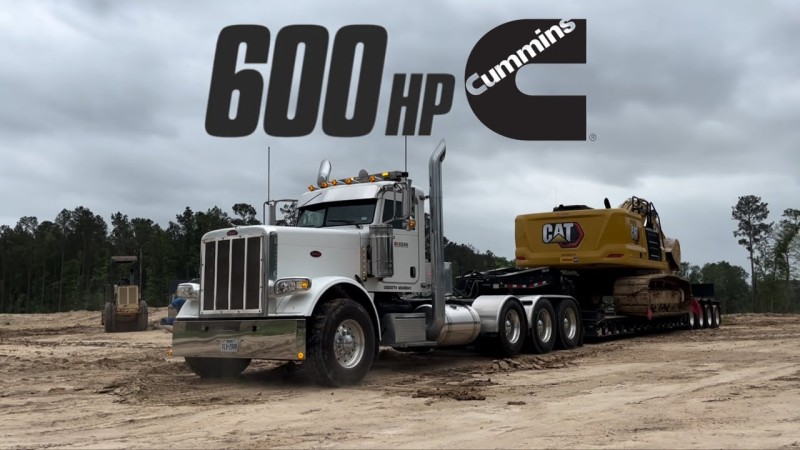 600HP Peterbilt Heavy Haul: Straight Pipes & LOUD Jakes!