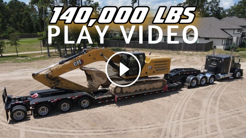 Kenworth Heavy Haul: CAT 340 Excavator! LOUD Revs & Jake Brakes!